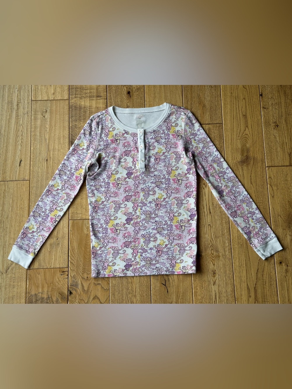 Roller Rabbit x LoveShackFancy Preppy Patchwork Long Sleeve Pajama Top size 14